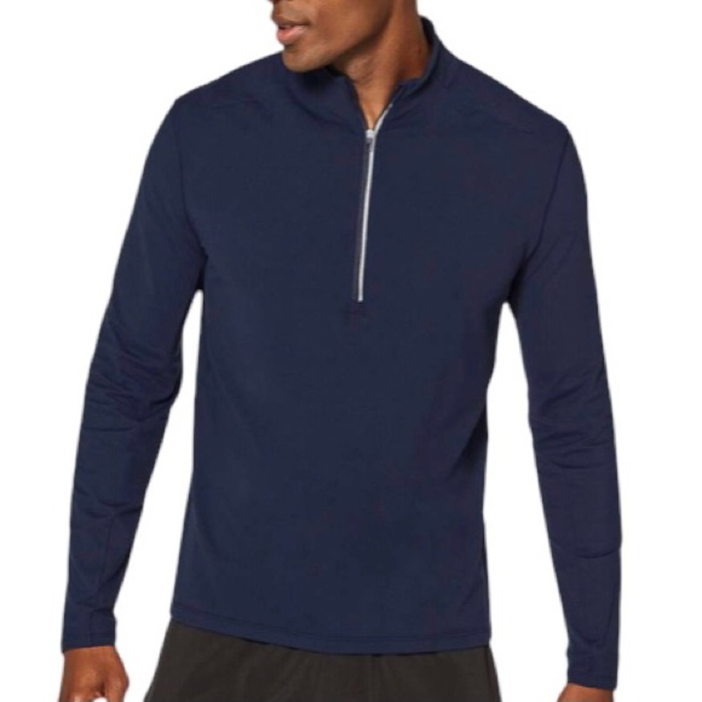 Lululemon Surge Warm 1/2 Zip Nautical Navy Training Workout Running Men's Large